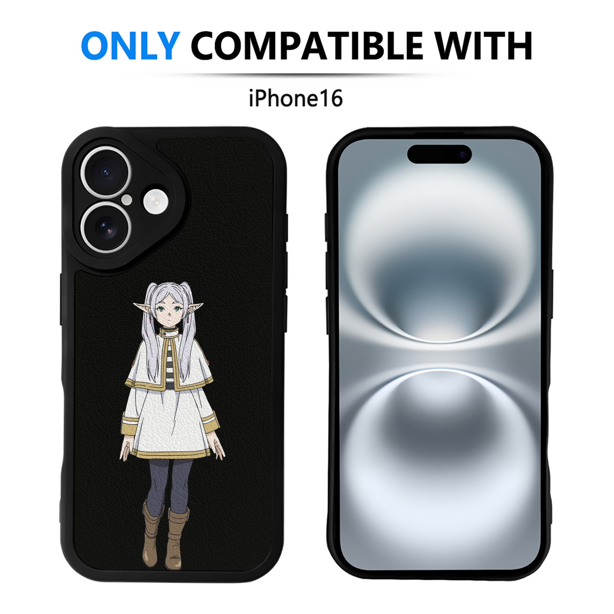 （画像用） 葬送のフリーレン Frieren 【iPhone 16シリーズ対応】シリコンスマホケース（レザー調） 材質：シリコン